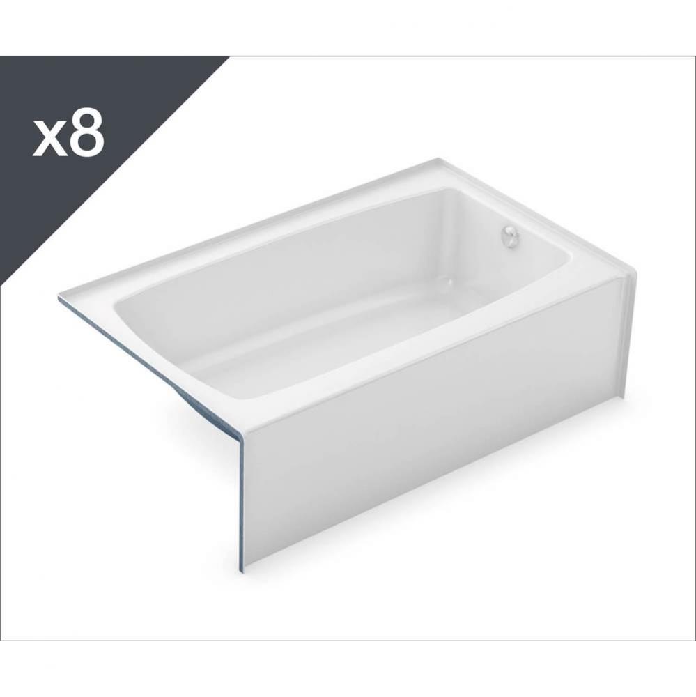 TO-3660 AcrylX Alcove Right-Hand Drain Bath in White