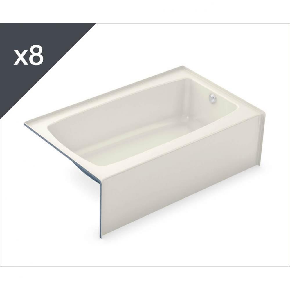 TO-3660 AFR AcrylX Alcove Right-Hand Drain Bath in Biscuit