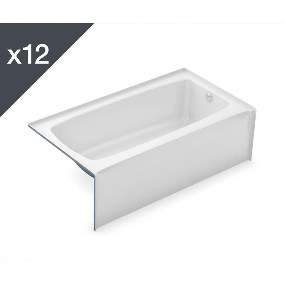 TO-3260 AcrylX Alcove Left-Hand Drain Bath in White