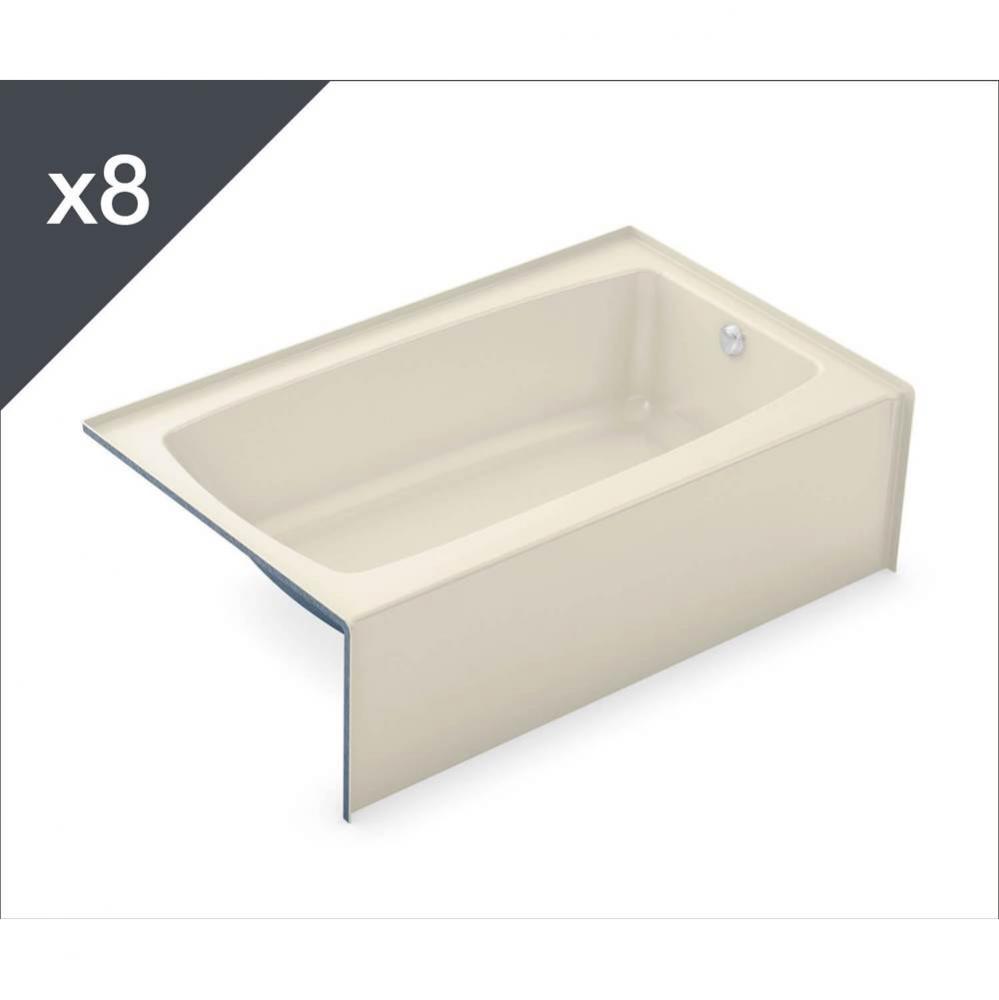 TO-3660 AcrylX Alcove Right-Hand Drain Bath in Bone