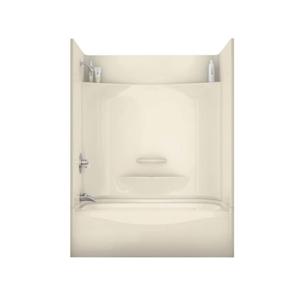 KDTS 3060 AcrylX Alcove Left-Hand Drain Four-Piece Tub Shower in Bone