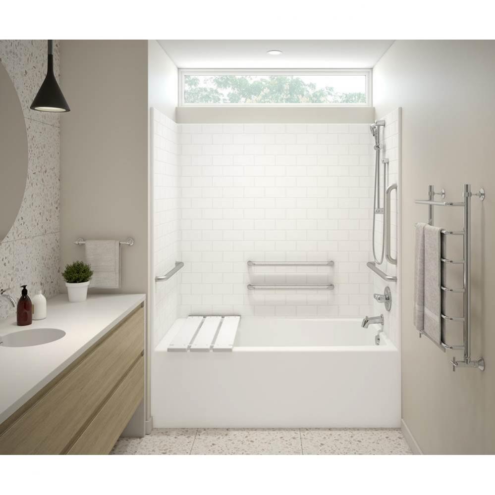 F6030STT - ANSI Compliant AcrylX Alcove Left-Hand Drain One-Piece Tub Shower in White