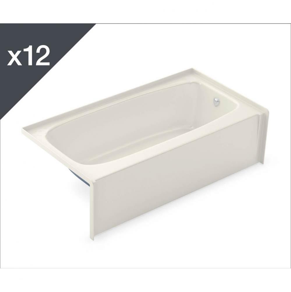 TO-2954 AcrylX Alcove Right-Hand Drain Bath in Biscuit