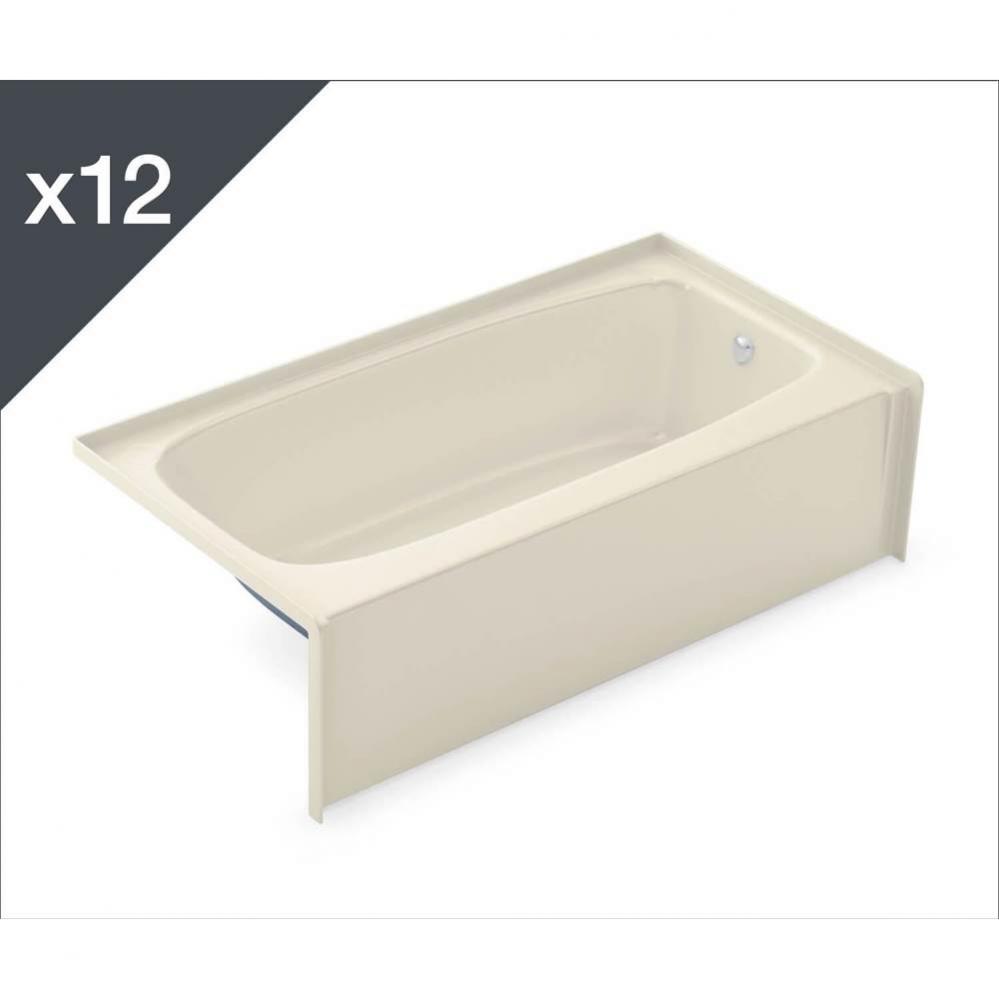 TO-2954 AFR AcrylX Alcove Left-Hand Drain Bath in Bone