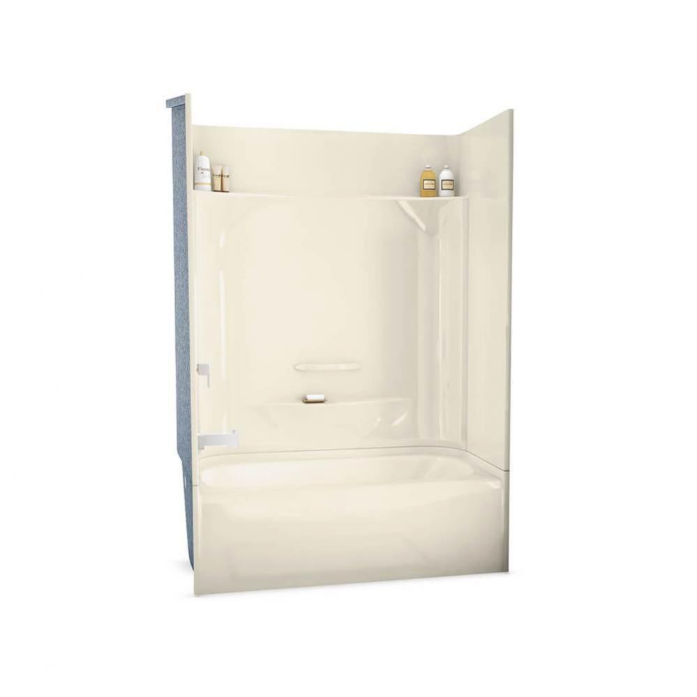 KDTS 2954 AFR AcrylX Alcove Right-Hand Drain Four-Piece Tub Shower in Bone