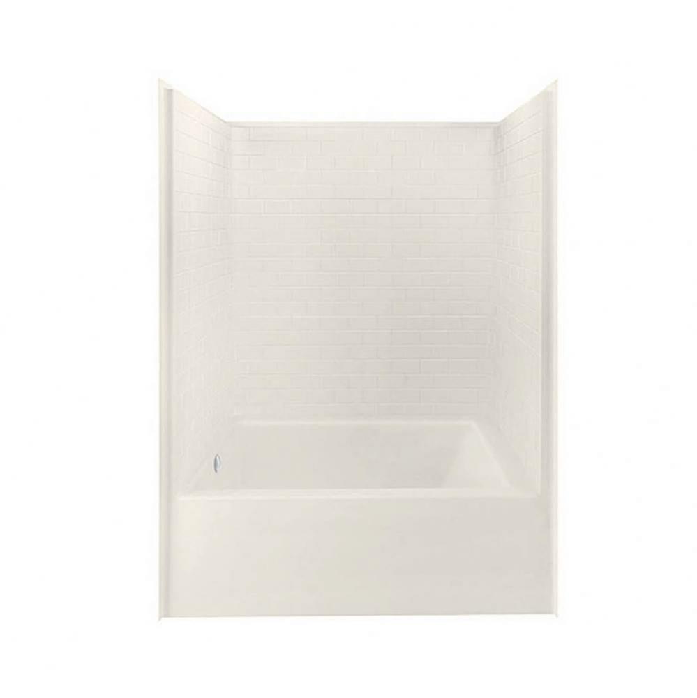 6042STTM AFR  AcrylX Alcove Right-Hand Drain One-Piece Tub Shower in Biscuit