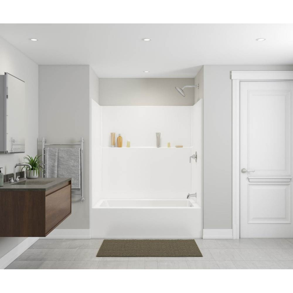 Icon TS6042X AFR Acrylx Alcove Left Hand Drain One-Piece Tub Shower in White