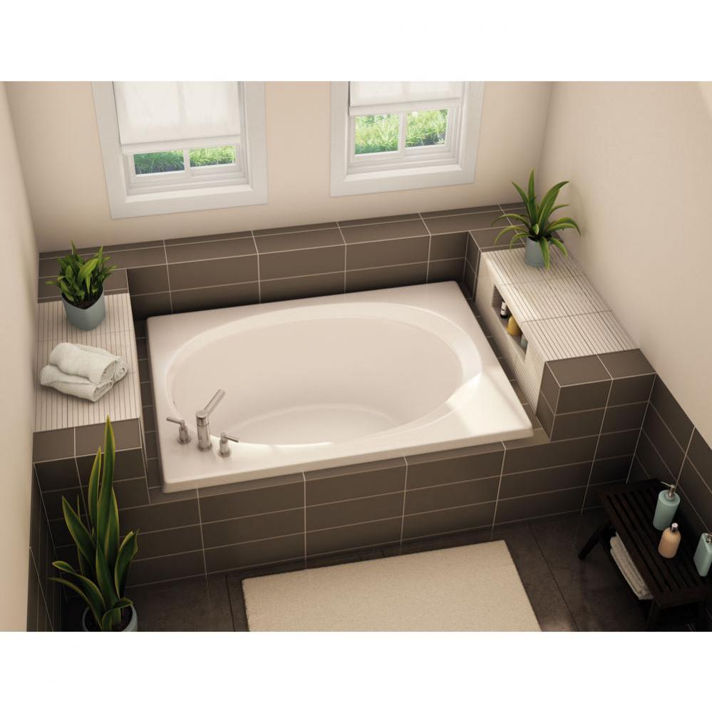 OV-4260 60 in. x 42 in. Oval Drop-in Bathtub with End Drain in Bone