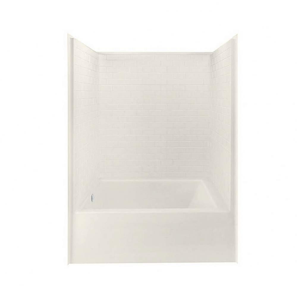 6042STT AcrylX Alcove Right-Hand Drain One-Piece Tub Shower in Biscuit