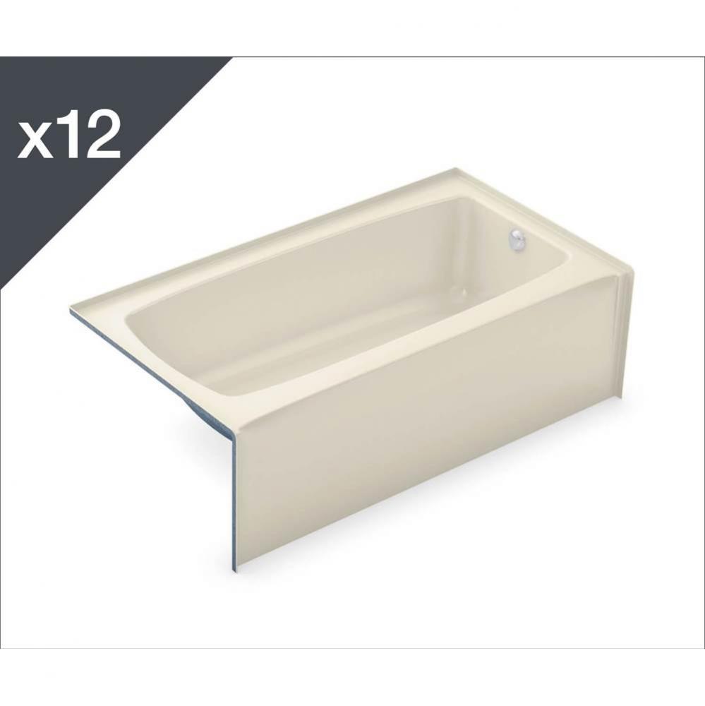 TO-3260 AcrylX Alcove Right-Hand Drain Bath in Bone