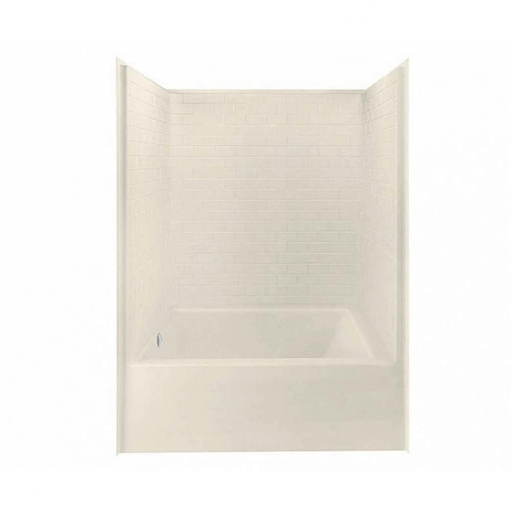 6042STT AcrylX Alcove Right-Hand Drain One-Piece Tub Shower in Bone