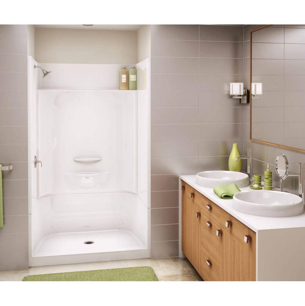 KDS 3448 AcrylX Alcove Center Drain Four-Piece Shower in White