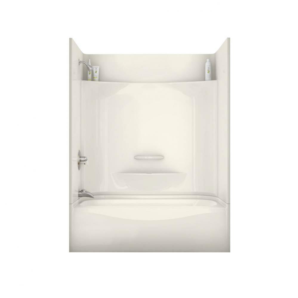 KDTS 3060 AFR AcrylX Alcove Right-Hand Drain Four-Piece Tub Shower in Biscuit