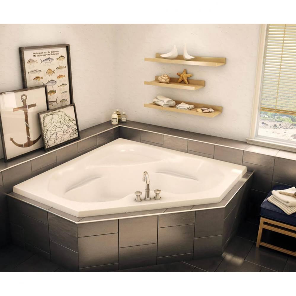 CTF-6060 AcrylX Corner Center Drain Bath in White