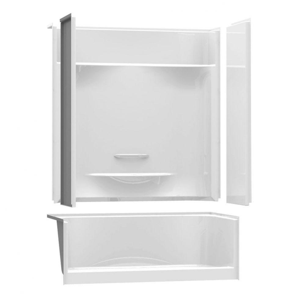 KDS 3460 AFR 59.75 in. x 33.5 in. x 82.125 in. 4-piece Alcove Shower with Left Seat, Right Drain i