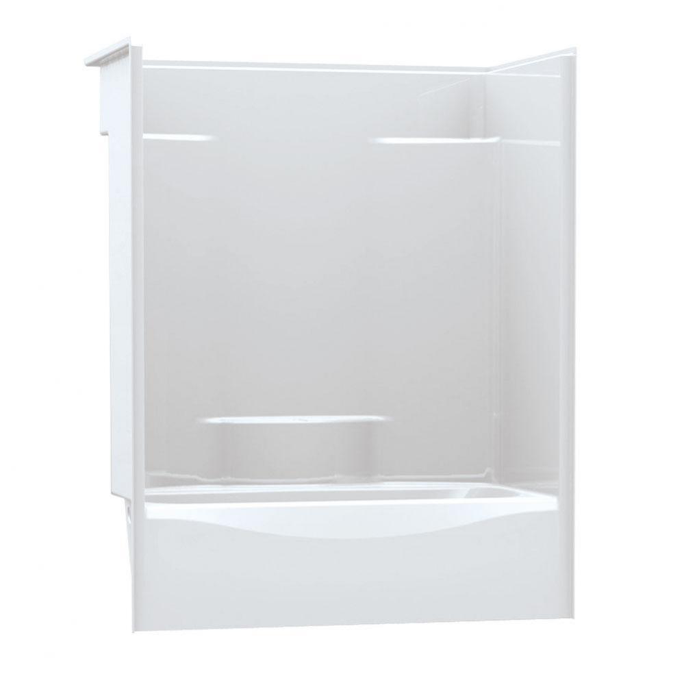 TS-3660 59.875 in. x 35.875 in. x 75.125 in. 1-piece Tub Shower with Left Drain in White