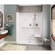 Aker 141342-000-002-122 - OPS-6036-RS AcrylX Alcove Center Drain One-Piece Shower in White - Massachusetts Compliant