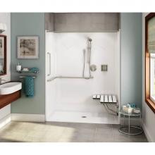 Aker 141458-000-002-196 - OPS-6030 AcrylX Alcove Center Drain One-Piece Shower in White - ANSI compliant