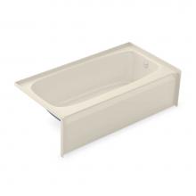 Aker 141077-000-004-502 - TO-2954 AFR AcrylX Alcove Right-Hand Drain Bath in Bone