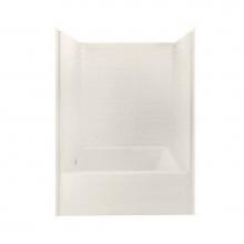 Aker 141394-000-007-501 - 6042STTM AFR  AcrylX Alcove Left-Hand Drain One-Piece Tub Shower in Biscuit