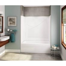 Aker 141309-000-002-001 - OPTS-6032 AcrylX Alcove Left-Hand Drain One-Piece Tub Shower in White - Base Model