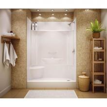 Aker 142037-000-002-594 - KDS 3060 AFR AcrylX Alcove Right-Hand Drain Four-Piece Shower in White