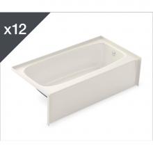 Aker 141356-002-007-502 - TO-3060 AFR AcrylX Alcove Right-Hand Drain Bath in Biscuit