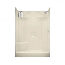 Aker 142043-000-004-595 - KDS 3460 AFR AcrylX Alcove Left-Hand Drain Four-Piece Shower in Bone
