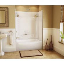 Aker 142001-000-002-594 - KDTS 2954 AFR AcrylX Alcove Left-Hand Drain Four-Piece Tub Shower in White