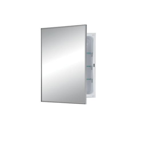 Basic Styleline, Recessed, 16 in.W x 22 in.H, Stainless Steel Trim Mirror.