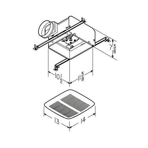 Ultra Silent Series, Fan,White Grille,  110 CFM,  Energy Star® Qualified.