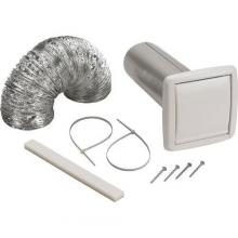 Broan-Nutone WVK2A - Wall Ducting Kit — 5' of 4 in. diameter flexible foil duct, white wall cap for 4 in. round duct,