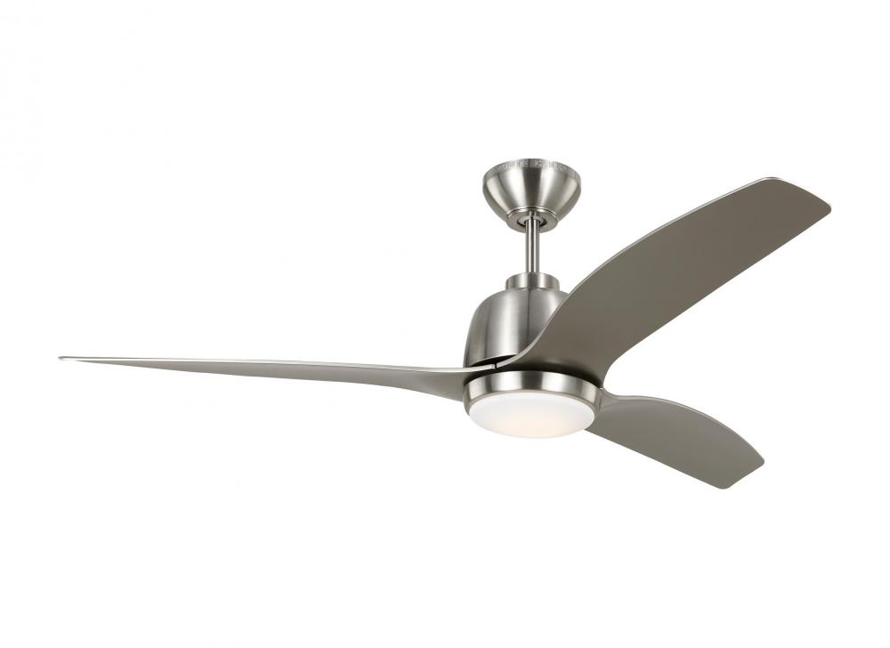 Avila 54&#34; Dimmable Integrated LED Indoor/Outdoor Brushed Steel Ceiling Fan with Light Kit