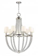 Hudson Valley 3119-PN-WS - 9 LIGHT CHANDELIER w/WHITE SHADE