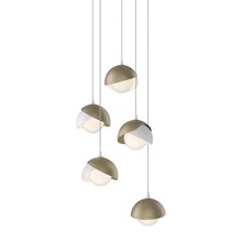 Hubbardton Forge 131125-SKT-LONG-02-84-GG0711 - Brooklyn 5-Light Double Shade Pendant