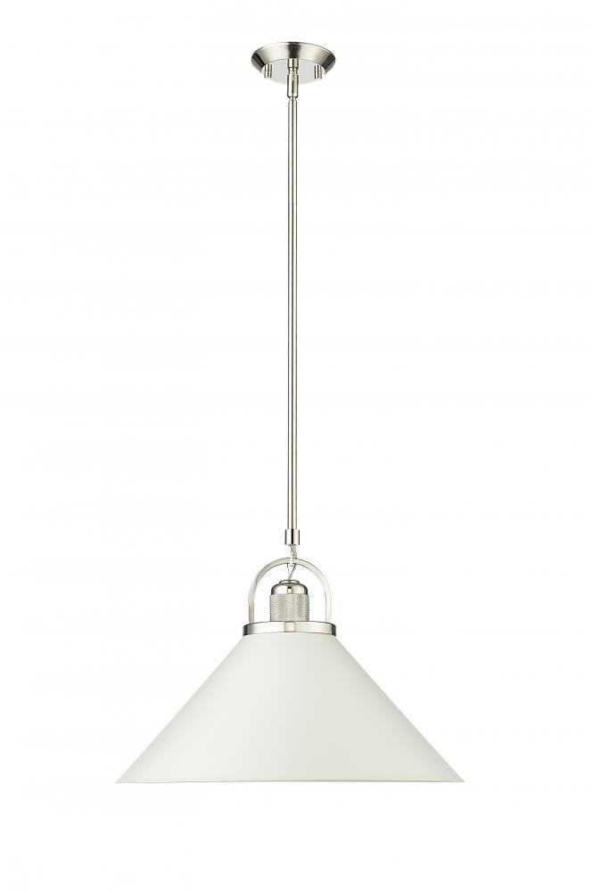 Artistan 1-Light Pendant light Polished Nickel/Matte White