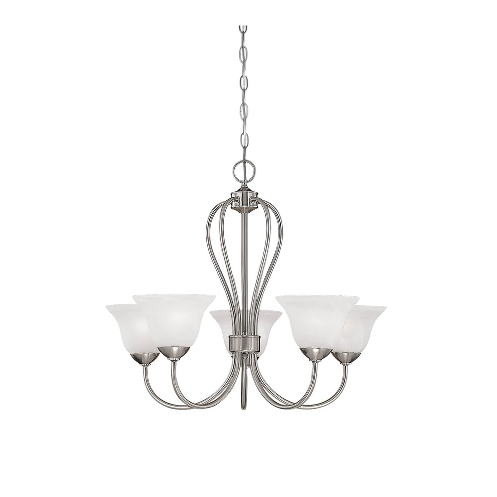 Main Street 5-Light Chandelier Ceiling Light Satin Nickel