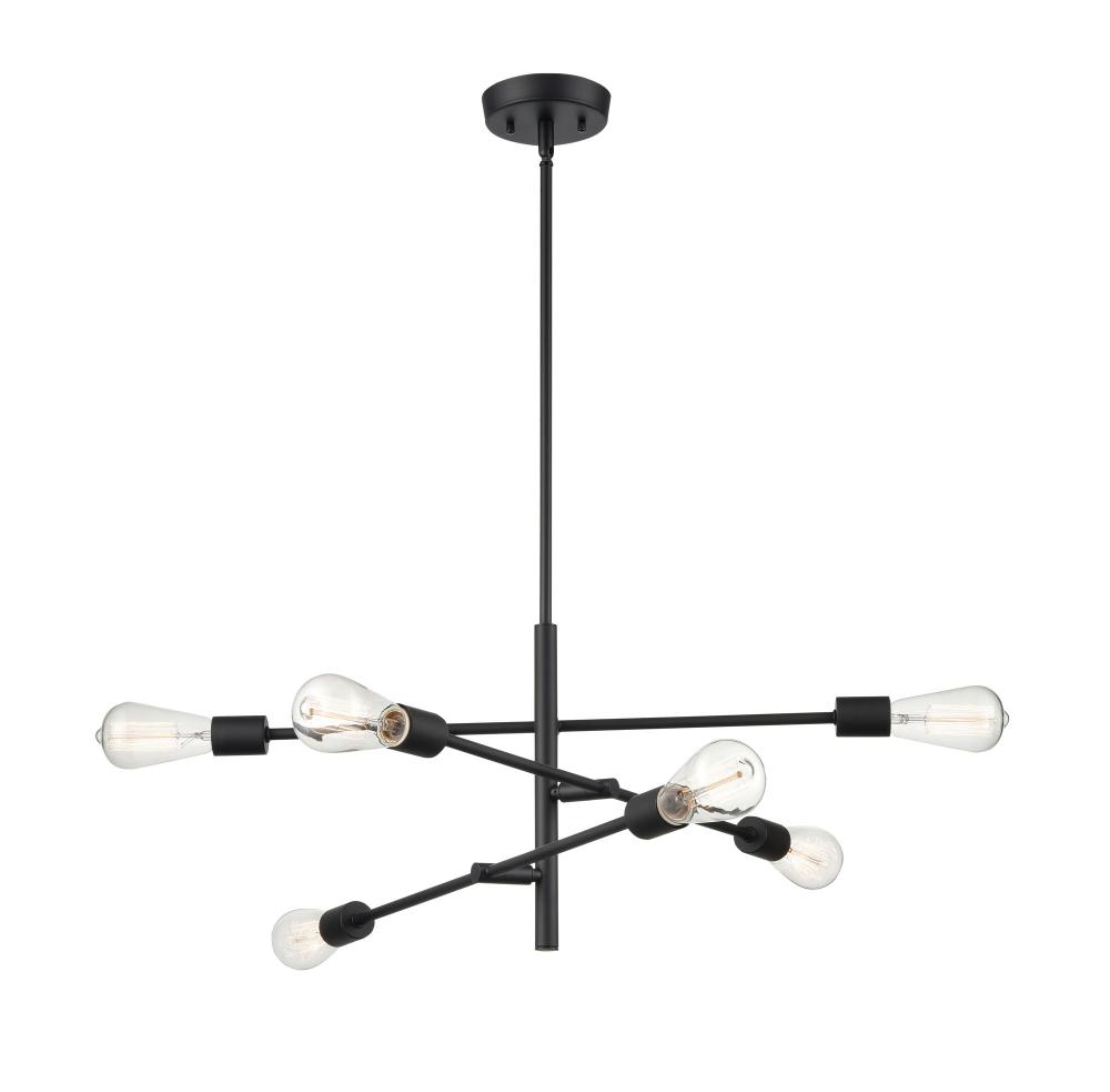 Decco 6-Light Pendant light Matte Black