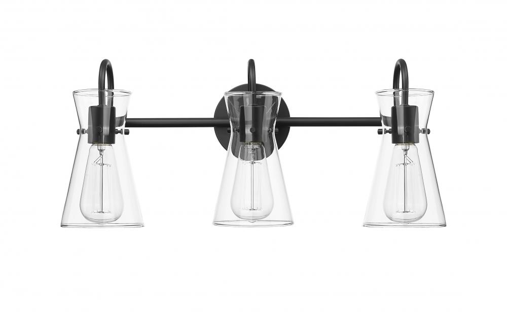 Camellia 3-Light Vanity Matte Black