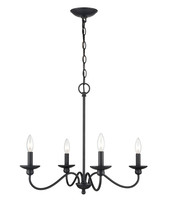 Millennium 4384-MB - Delvona 4-Light Chandelier Ceiling Light Matte Black