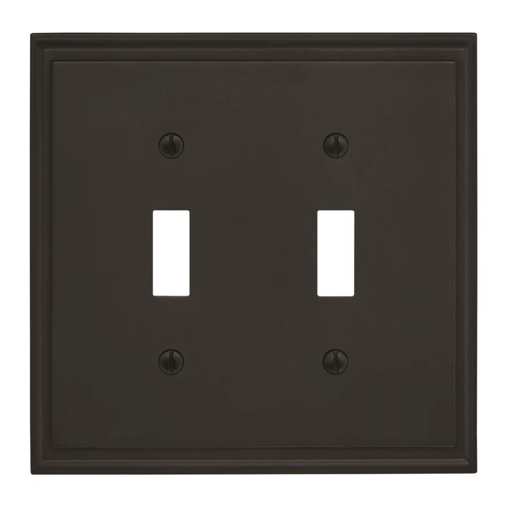 Mulholland 2 Toggle Black Bronze Wall Plate