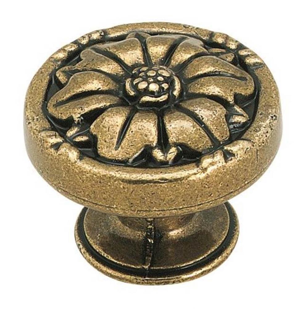 Natural Elegance 1-5/16 in (33 mm) Diameter Burnished Brass Cabinet Knob