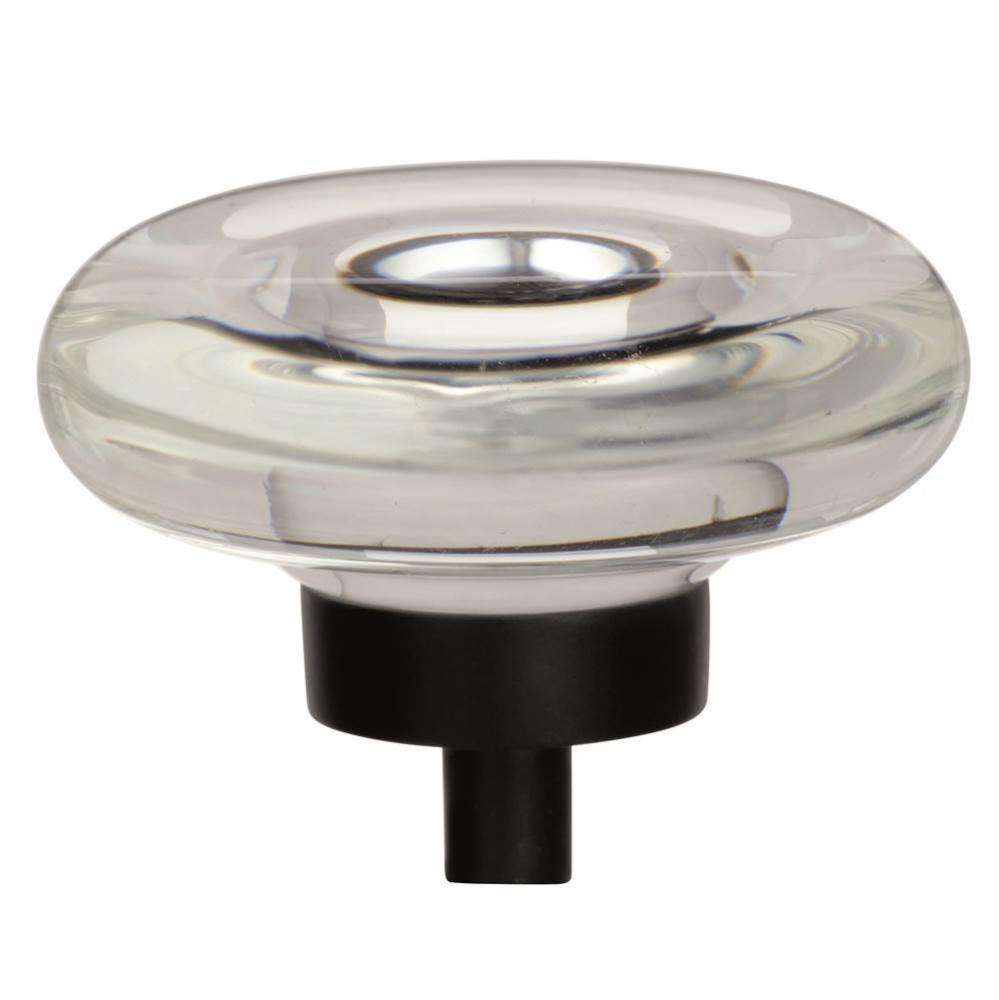 Glacio 1-3/4 in (44 mm) Diameter Clear/Black Bronze Cabinet Knob