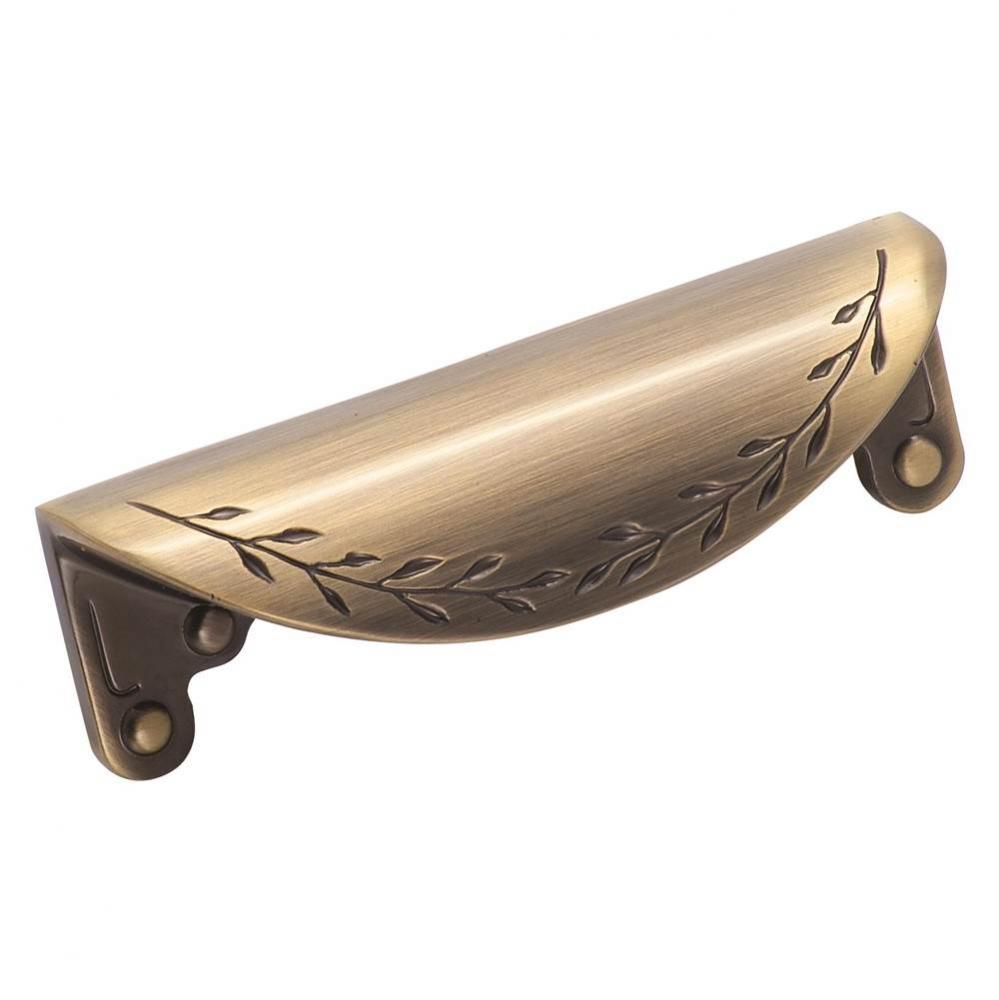 Nature&apos;&apos;s Splendor 3 in (76 mm) Center-to-Center Elegant Brass Cabinet Cup Pull