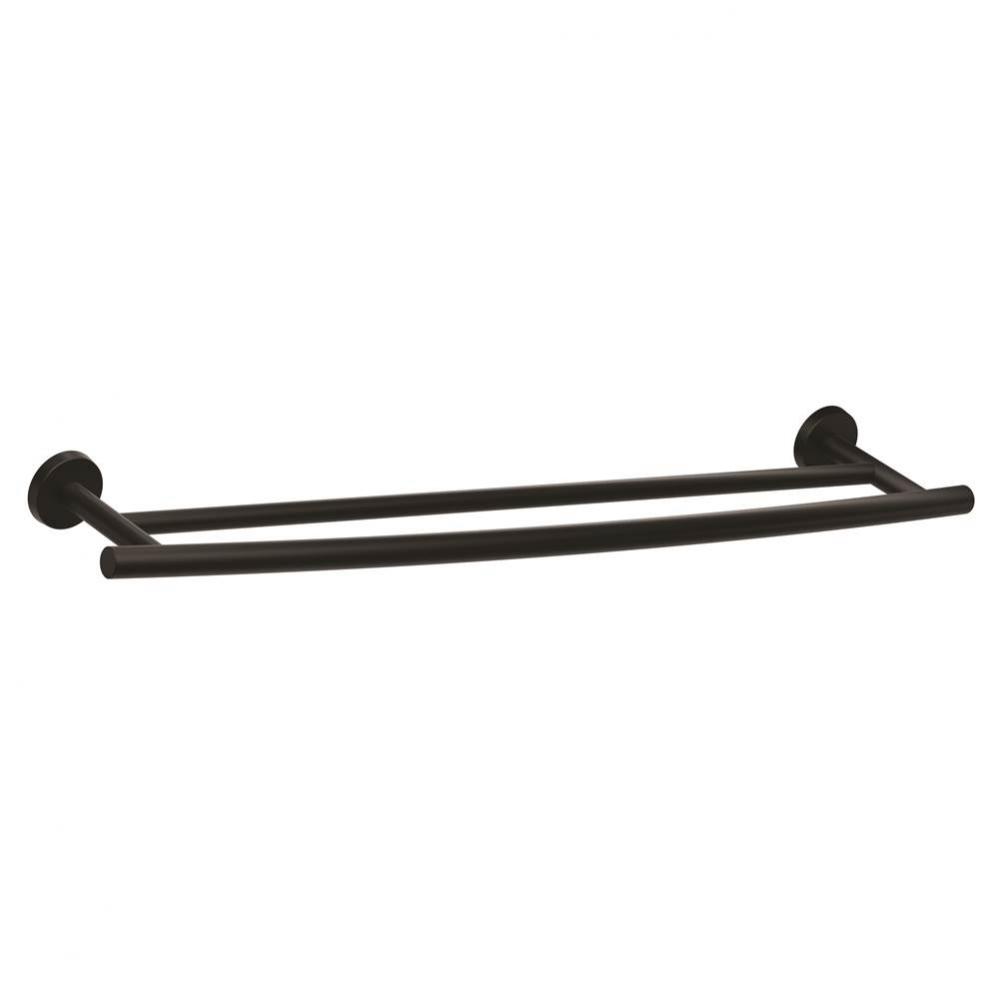 Arrondi 24 in (610 mm) Double Towel Bar in Matte Black