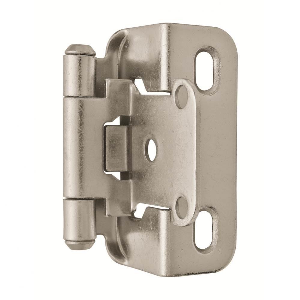 1/2in (13 mm) Overlay Self-Closing, Partial Wrap Nickel Hinge - 2 Pack