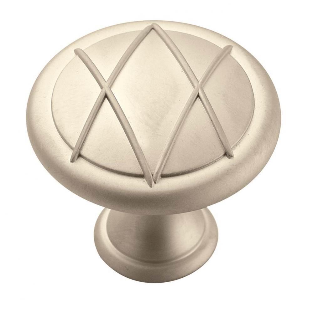 Lattice 1-3/8 in (35 mm) Diameter Satin Nickel (Matte) Cabinet Knob