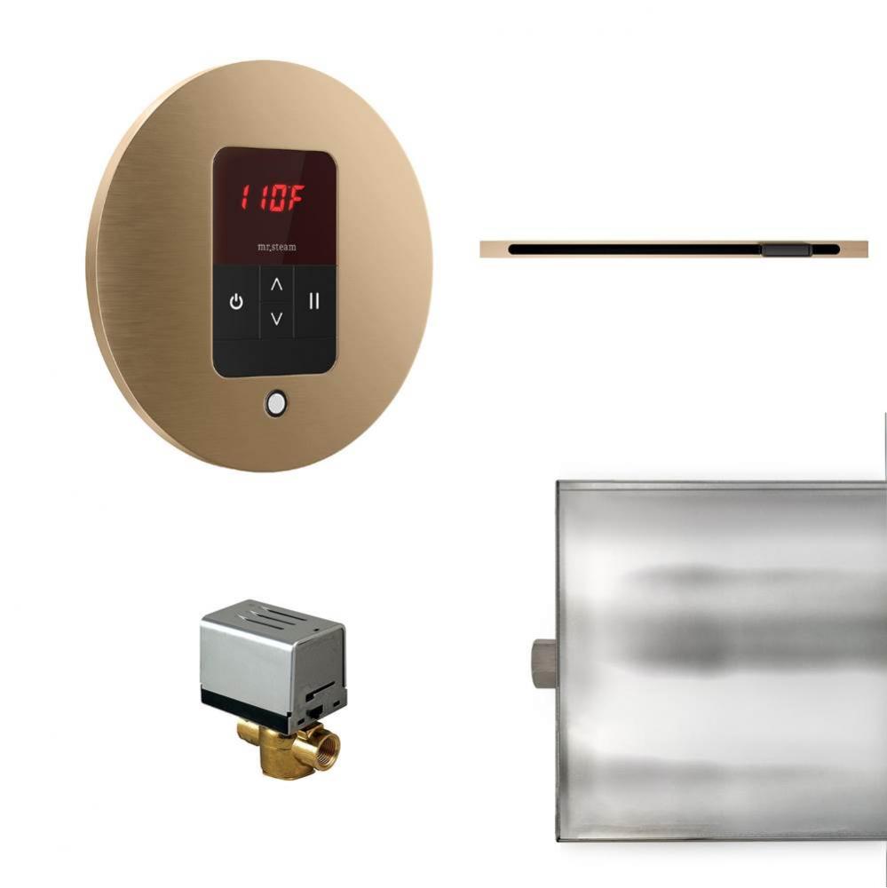 Basic Butler Linear Steam Shower Control Package with iTempo Control and Linear SteamHead in Round