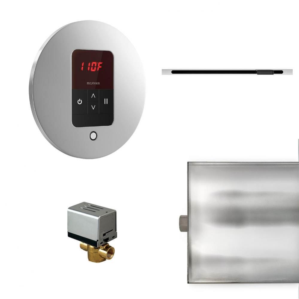 Basic Butler Linear Steam Shower Control Package with iTempo Control and Linear SteamHead in Round