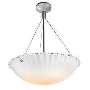 Three Light Bs  Wht  Glass Bowl Semi-Flush Mount